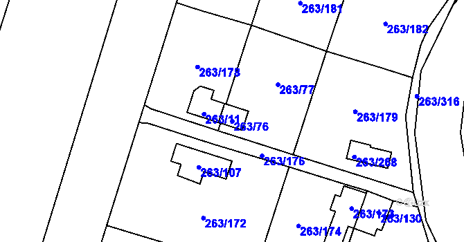 Parcela st. 263/76 v KÚ Malé Březno, Katastrální mapa