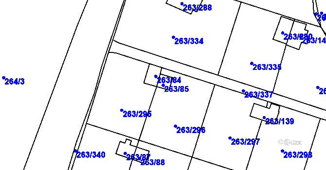 Parcela st. 263/85 v KÚ Malé Březno, Katastrální mapa
