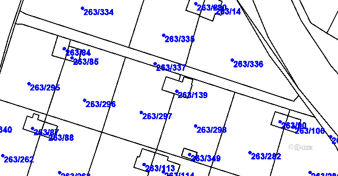 Parcela st. 263/86 v KÚ Malé Březno, Katastrální mapa