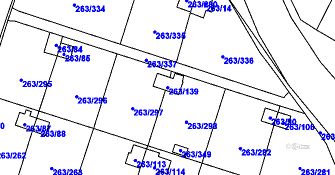 Parcela st. 263/139 v KÚ Malé Březno, Katastrální mapa
