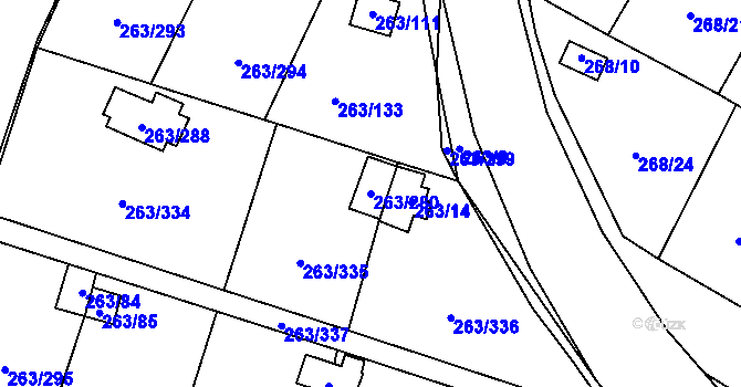 Parcela st. 263/280 v KÚ Malé Březno, Katastrální mapa