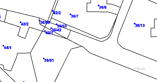 Parcela st. 36/49 v KÚ Malé Březno, Katastrální mapa