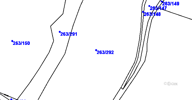 Parcela st. 263/292 v KÚ Malé Březno, Katastrální mapa