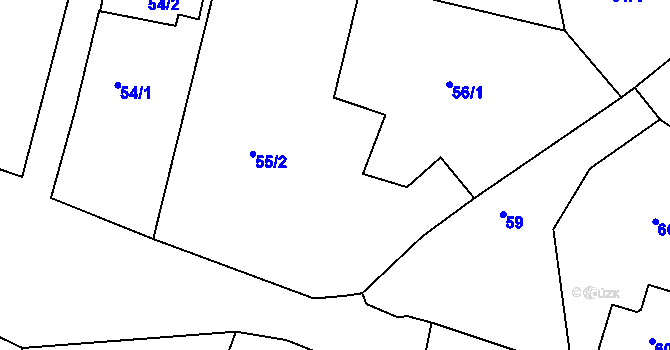 Parcela st. 55/3 v KÚ Malé Březno, Katastrální mapa