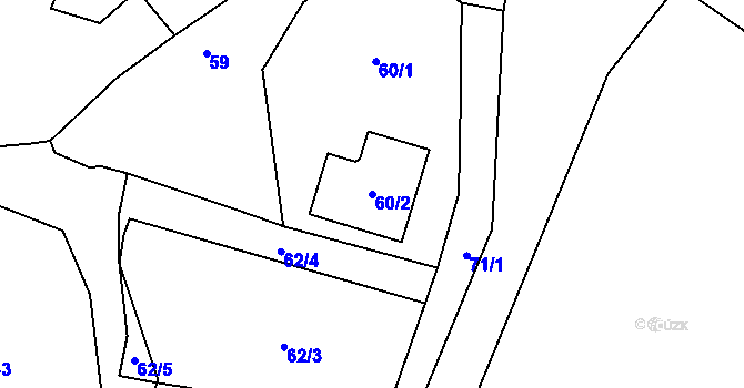 Parcela st. 60/2 v KÚ Malé Březno, Katastrální mapa