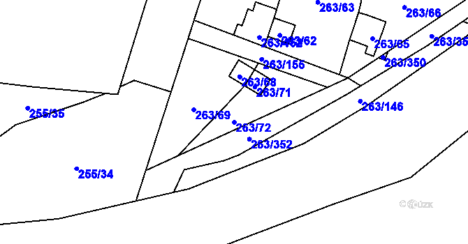 Parcela st. 263/72 v KÚ Malé Březno, Katastrální mapa