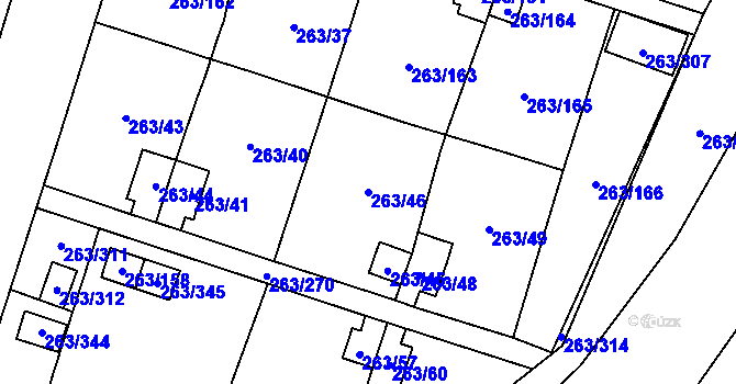 Parcela st. 263/46 v KÚ Malé Březno, Katastrální mapa
