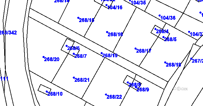Parcela st. 268/19 v KÚ Malé Březno, Katastrální mapa
