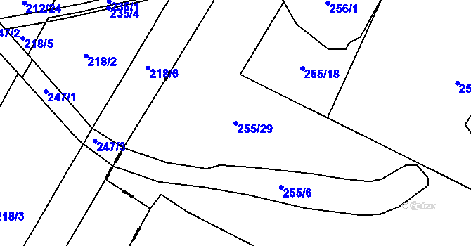 Parcela st. 255/29 v KÚ Malé Březno, Katastrální mapa