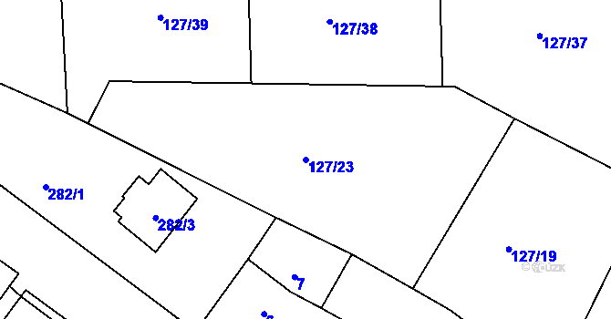 Parcela st. 127/23 v KÚ Malé Březno, Katastrální mapa