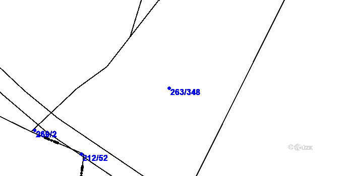 Parcela st. 263/348 v KÚ Malé Březno, Katastrální mapa