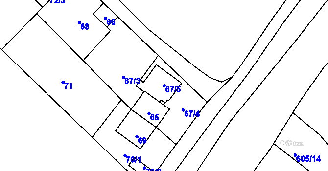 Parcela st. 67/5 v KÚ Malé Březno nad Labem, Katastrální mapa