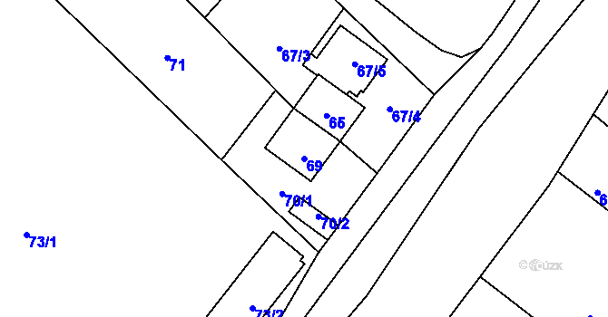 Parcela st. 69 v KÚ Malé Březno nad Labem, Katastrální mapa