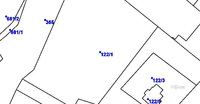 Parcela st. 122/1 v KÚ Malé Březno nad Labem, Katastrální mapa