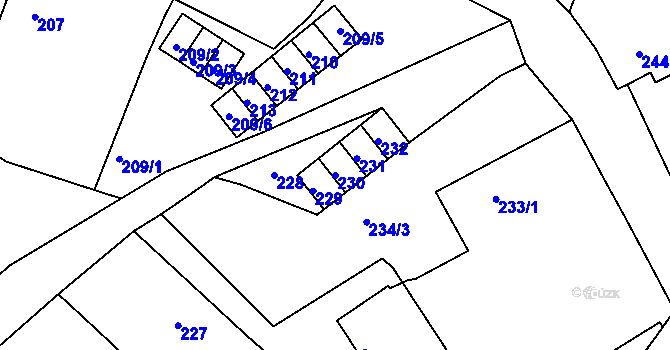 Parcela st. 230 v KÚ Malé Březno nad Labem, Katastrální mapa