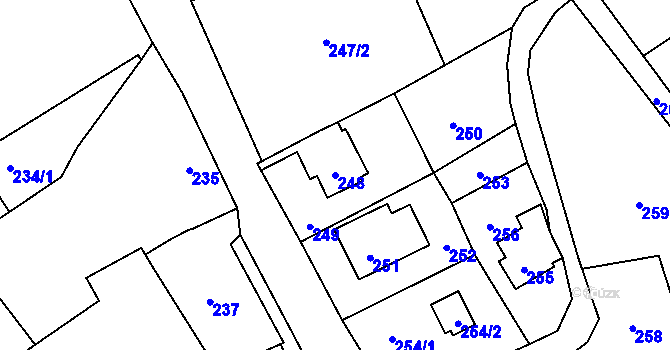 Parcela st. 248 v KÚ Malé Březno nad Labem, Katastrální mapa