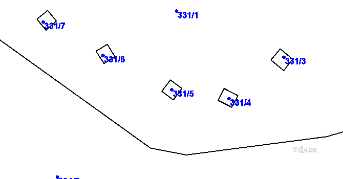 Parcela st. 331/5 v KÚ Malé Březno nad Labem, Katastrální mapa