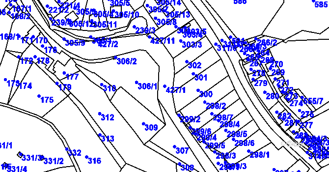Parcela st. 427/1 v KÚ Malé Březno nad Labem, Katastrální mapa