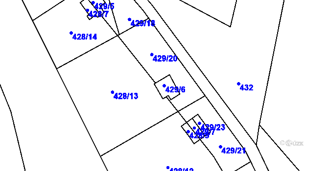 Parcela st. 429/6 v KÚ Malé Březno nad Labem, Katastrální mapa