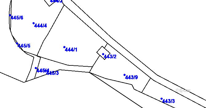 Parcela st. 443/2 v KÚ Malé Březno nad Labem, Katastrální mapa