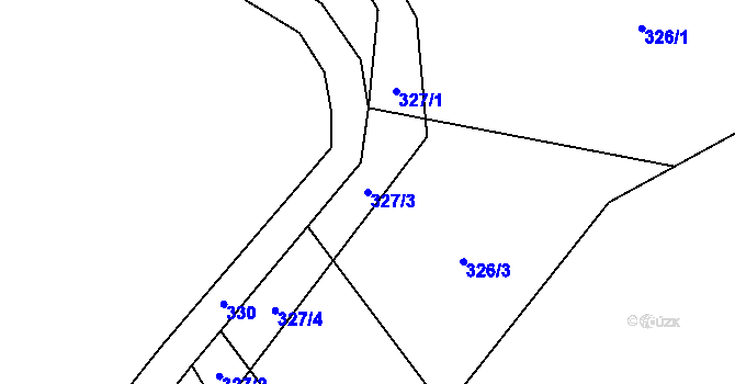 Parcela st. 327/3 v KÚ Malé Březno nad Labem, Katastrální mapa