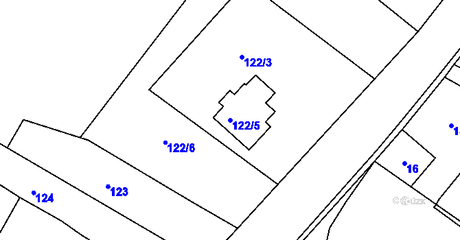 Parcela st. 122/5 v KÚ Malé Březno nad Labem, Katastrální mapa