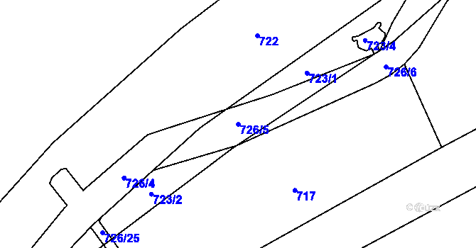 Parcela st. 726/5 v KÚ Malé Březno nad Labem, Katastrální mapa