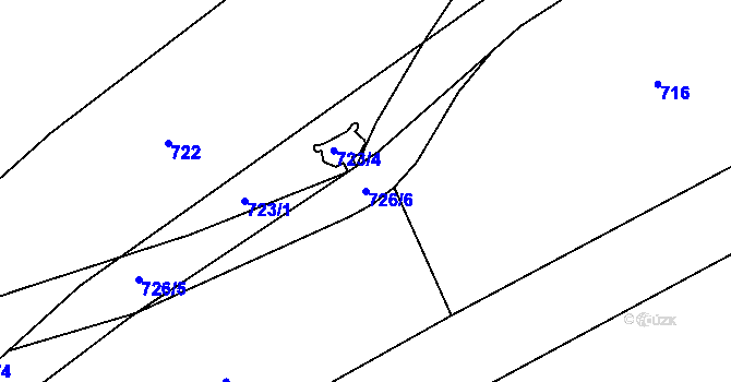 Parcela st. 726/6 v KÚ Malé Březno nad Labem, Katastrální mapa