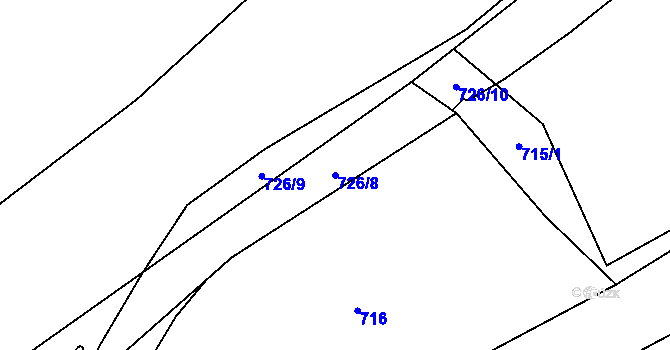 Parcela st. 726/8 v KÚ Malé Březno nad Labem, Katastrální mapa