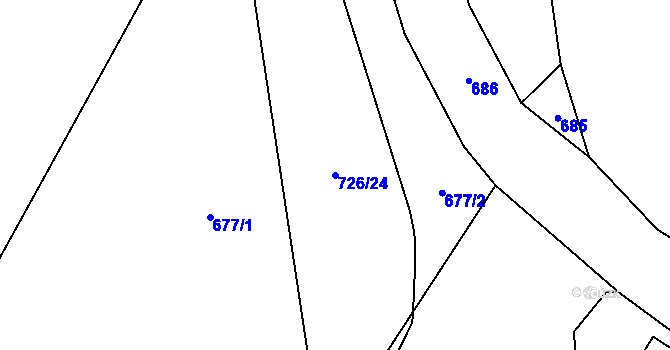 Parcela st. 726/24 v KÚ Malé Březno nad Labem, Katastrální mapa