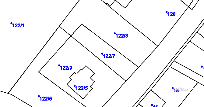 Parcela st. 122/7 v KÚ Malé Březno nad Labem, Katastrální mapa