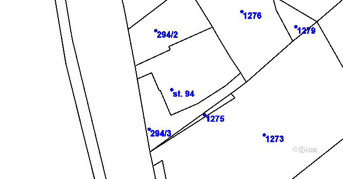 Parcela st. 94 v KÚ Malé Heraltice, Katastrální mapa