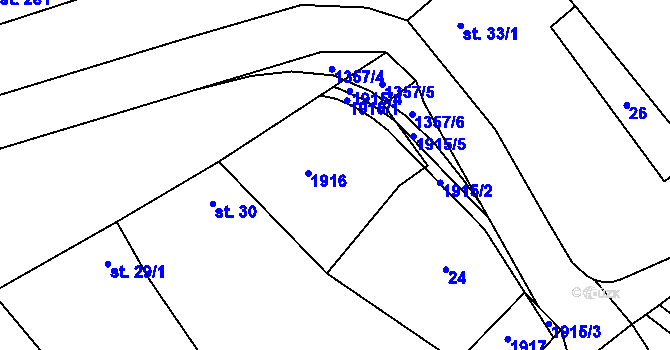Parcela st. 31 v KÚ Malé Hradisko, Katastrální mapa