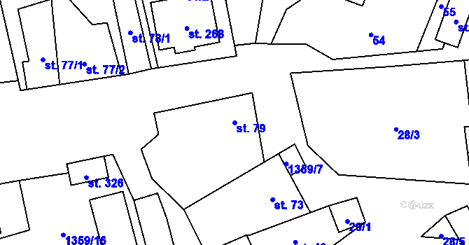 Parcela st. 79 v KÚ Malé Hradisko, Katastrální mapa