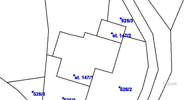 Parcela st. 147 v KÚ Malé Hradisko, Katastrální mapa