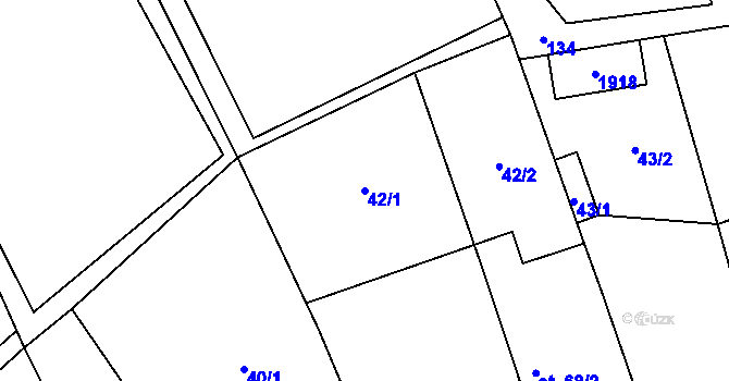 Parcela st. 42/1 v KÚ Malé Hradisko, Katastrální mapa
