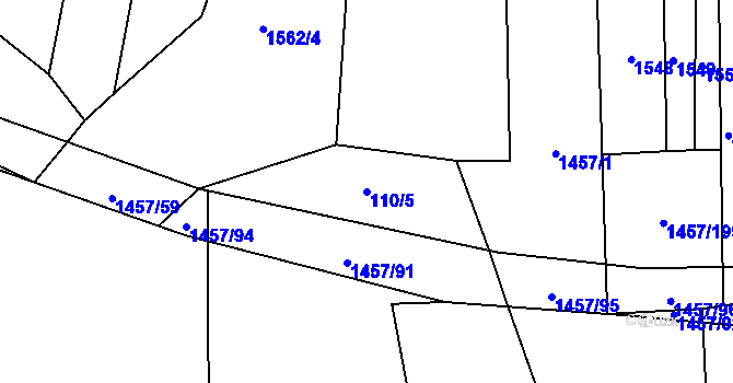 Parcela st. 110/5 v KÚ Malé Hradisko, Katastrální mapa