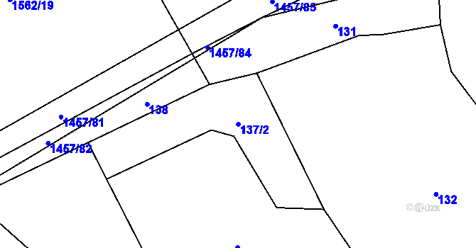 Parcela st. 137/2 v KÚ Malé Hradisko, Katastrální mapa