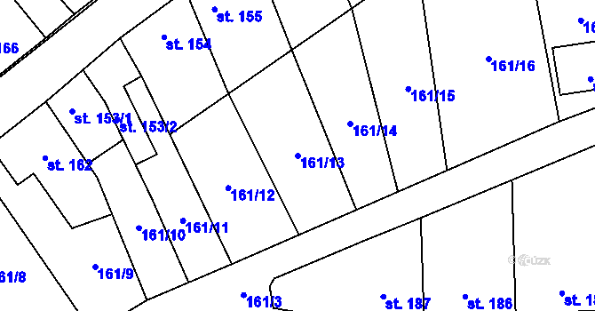 Parcela st. 161/13 v KÚ Malé Hradisko, Katastrální mapa