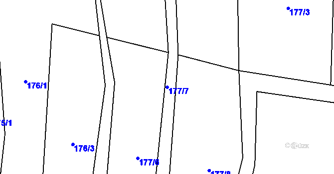 Parcela st. 177/7 v KÚ Malé Hradisko, Katastrální mapa