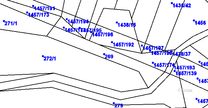 Parcela st. 269 v KÚ Malé Hradisko, Katastrální mapa