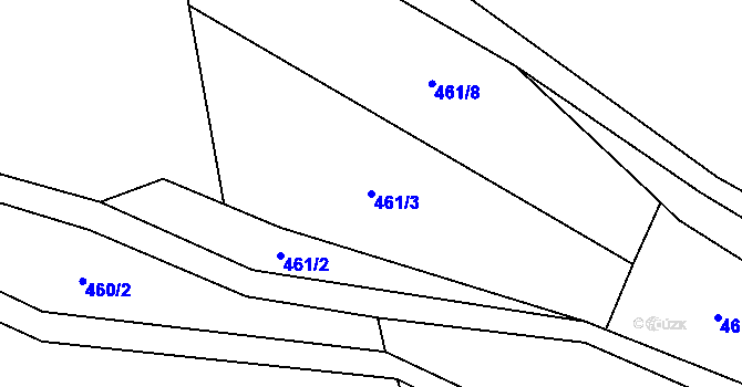 Parcela st. 461/3 v KÚ Malé Hradisko, Katastrální mapa