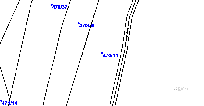 Parcela st. 470/11 v KÚ Malé Hradisko, Katastrální mapa