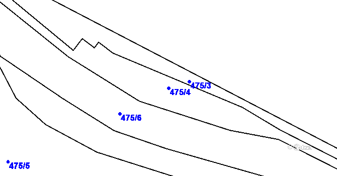 Parcela st. 475/4 v KÚ Malé Hradisko, Katastrální mapa