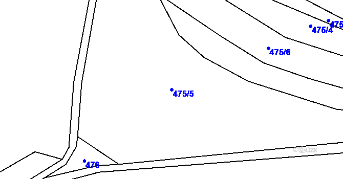 Parcela st. 475/5 v KÚ Malé Hradisko, Katastrální mapa