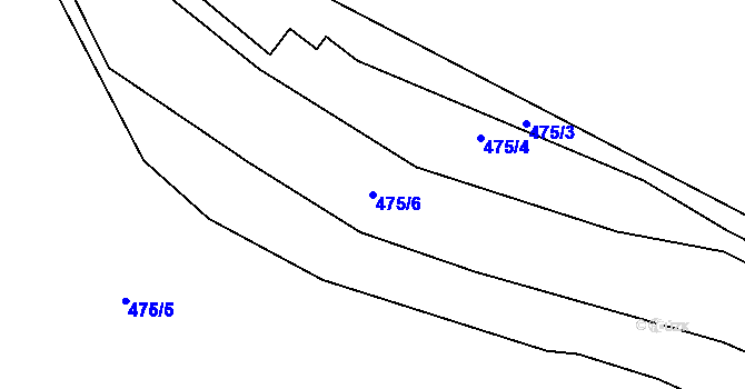 Parcela st. 475/6 v KÚ Malé Hradisko, Katastrální mapa