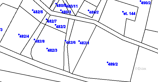 Parcela st. 482/1 v KÚ Malé Hradisko, Katastrální mapa