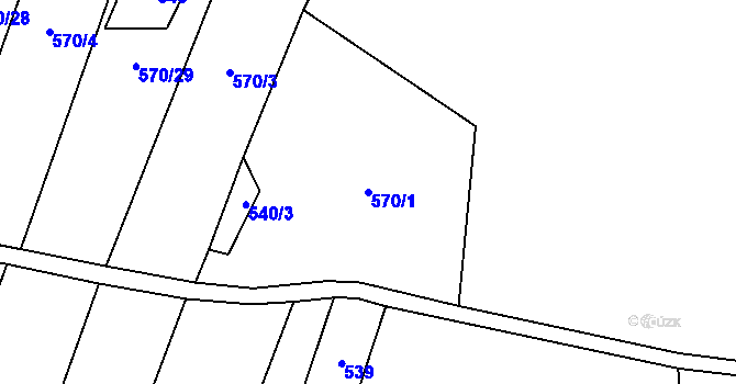 Parcela st. 570/1 v KÚ Malé Hradisko, Katastrální mapa