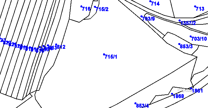 Parcela st. 715 v KÚ Malé Hradisko, Katastrální mapa