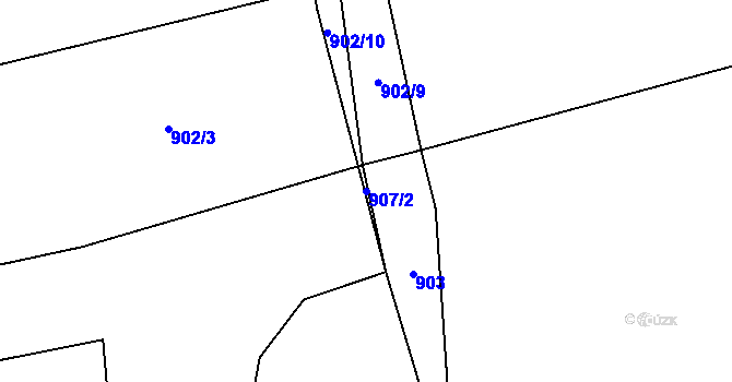 Parcela st. 907/2 v KÚ Malé Hradisko, Katastrální mapa